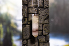 Load image into Gallery viewer, Pink Banded Onyx Pointed Pendant with Sterling Silver Chain