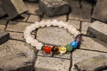 Load image into Gallery viewer, Clear Quartz with Multi-Color Stones Bracelet (8mm)
