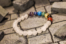Load image into Gallery viewer, Clear Quartz with Multi-Color Stones Bracelet (8mm)
