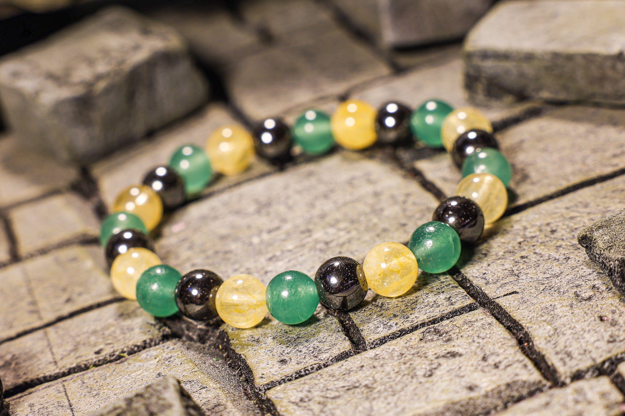 Green Aventurine Citrine Hematite Bracelet 8mm