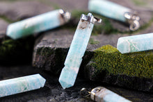 Load image into Gallery viewer, Caribbean Calcite Pointed Pendant with Sterling Silver Chain
